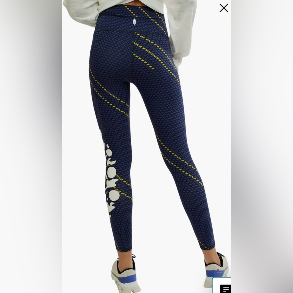 NWT FP Logo Purple/Blk Leggings Size Small - Picture 2 of 9